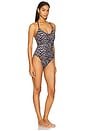 view 4 of 5 The Reversible Lace Up One Piece in Leopard & Black