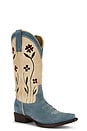 view 2 of 5 The Cowboy Boot X Stetson Collab in Washed Indigo Floral