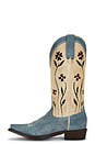 view 5 of 5 The Cowboy Boot X Stetson Collab in Washed Indigo Floral