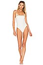 view 2 of 5 Lucy One Piece in White & Gold