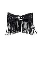 view 1 of 2 Junie Leather Fringe Belt in Black