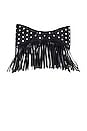 view 2 of 2 Junie Leather Fringe Belt in Black