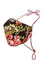 view 1 of 5 Silk Floral Mask in Red Multi