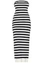view 4 of 3 Paricia Striped Tube Maxi Dress in Ivory & Navy