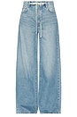 view 5 of 4 x Maggie MacDonald Lucia Drawstring Baggy Wide Leg Jeans in Memphis Blue