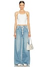 view 4 of 4 x Maggie MacDonald Lucia Drawstring Baggy Wide Leg in Memphis Blue