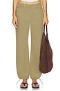 view 1 of 9 Erika Cinched Hem Jean in Oak Moss