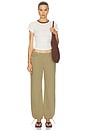 view 6 of 9 Erika Cinched Hem Jean in Oak Moss