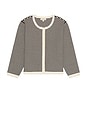 view 6 of 5 Isabelle Cardigan in Black & Ivory Stripe