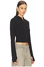 view 3 of 7 Shrunken Zip Hoodie in Black