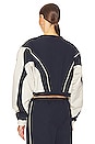 view 4 of 5 Cinched Bomber Jacket in Navy & Ivory