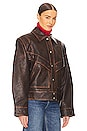 view 3 of 5 Jayden Distressed Leather Jacket in Dark Brown