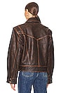 view 4 of 5 Jayden Distressed Leather Jacket in Dark Brown