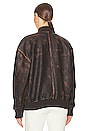 view 4 of 5 Distressed Leather Oversized Bomber in Chocolate Brown
