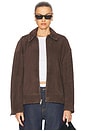 view 1 of 5 Alek Suede Jacket in Chocolate Brown