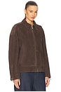 view 3 of 5 Alek Suede Jacket in Chocolate Brown