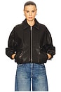 view 2 of 6 Wren Leather Bomber in Black