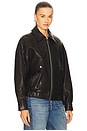 view 3 of 6 Wren Leather Bomber in Black
