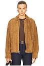 view 1 of 6 Wren Suede Bomber in Cognac