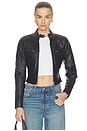 view 2 of 7 Danica Leather Racer Jacket in Black