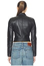 view 4 of 7 Danica Leather Racer Jacket in Black