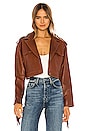 view 2 of 5 CHAQUETA CUERO FLECOS SADIE in Brown