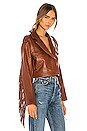 view 3 of 5 CHAQUETA CUERO FLECOS SADIE in Brown