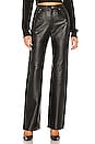 view 1 of 4 Mila Leather Boot Cut Pant in Black