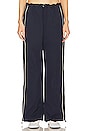 view 1 of 5 Cinched Waist Wide Leg Pant in Navy & Ivory