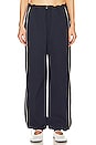 view 2 of 5 Cinched Waist Wide Leg Pant in Navy & Ivory
