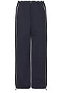 view 6 of 6 Cinched Waist Wide Leg Pant in Navy & Ivory