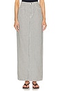 view 1 of 6 Amara Maxi Pencil Skirt With Back Slit in Ticking Stripe