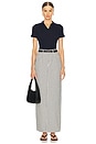 view 5 of 6 Amara Maxi Pencil Skirt With Back Slit in Ticking Stripe