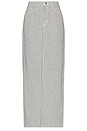 view 7 of 7 Amara Maxi Pencil Skirt With Back Slit in Ticking Stripe