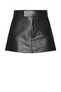 view 7 of 6 Mini Leather Trouser Skirt in Black