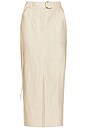 view 5 of 4 The Linen Cargo Midi Skirt in Natural Linen