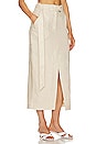 view 2 of 4 The Linen Cargo Midi Skirt in Natural Linen