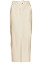 view 5 of 6 The Linen Cargo Midi Skirt in Natural Linen