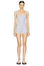view 1 of 4 Rib Double Tank Romper in Heather Grey
