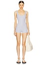 view 4 of 4 Rib Double Tank Romper in Heather Grey