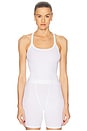 view 1 of 4 Slim Racer Tank in White