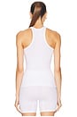 view 3 of 4 Slim Racer Tank in White