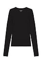 view 5 of 6 Crew Neck Extra Long Sleeve Tee in Black