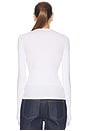 view 3 of 4 Crew Neck Extra Long Sleeve Tee in White