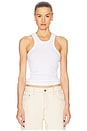 view 1 of 4 Essential Racer Tank in White