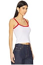view 2 of 4 Cami Top in White & Vintage Red