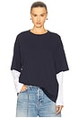 view 1 of 5 Layered Long Sleeve Tee in Navy & White