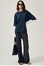 view 1 of 8 Layered Long Sleeve Tee in Navy & White