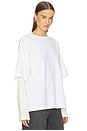 view 2 of 6 Layered Long Sleeve Tee in White & Bone