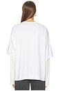 view 3 of 6 Layered Long Sleeve Tee in White & Bone